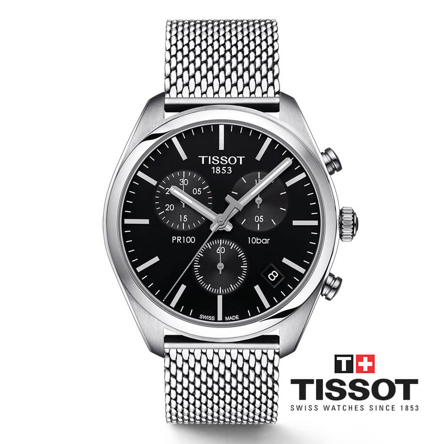 ĐỒNG HỒ NAM TISSOT PR CHRONOGRAPH 100 T101.417.11.051.01 CHÍNH HÃNG
